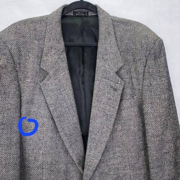 Gino Rossi Sport Coat Mens 40R 100% Silk Plaid 2-Button Blazer Nailshead Pattern - Picture 15 of 16